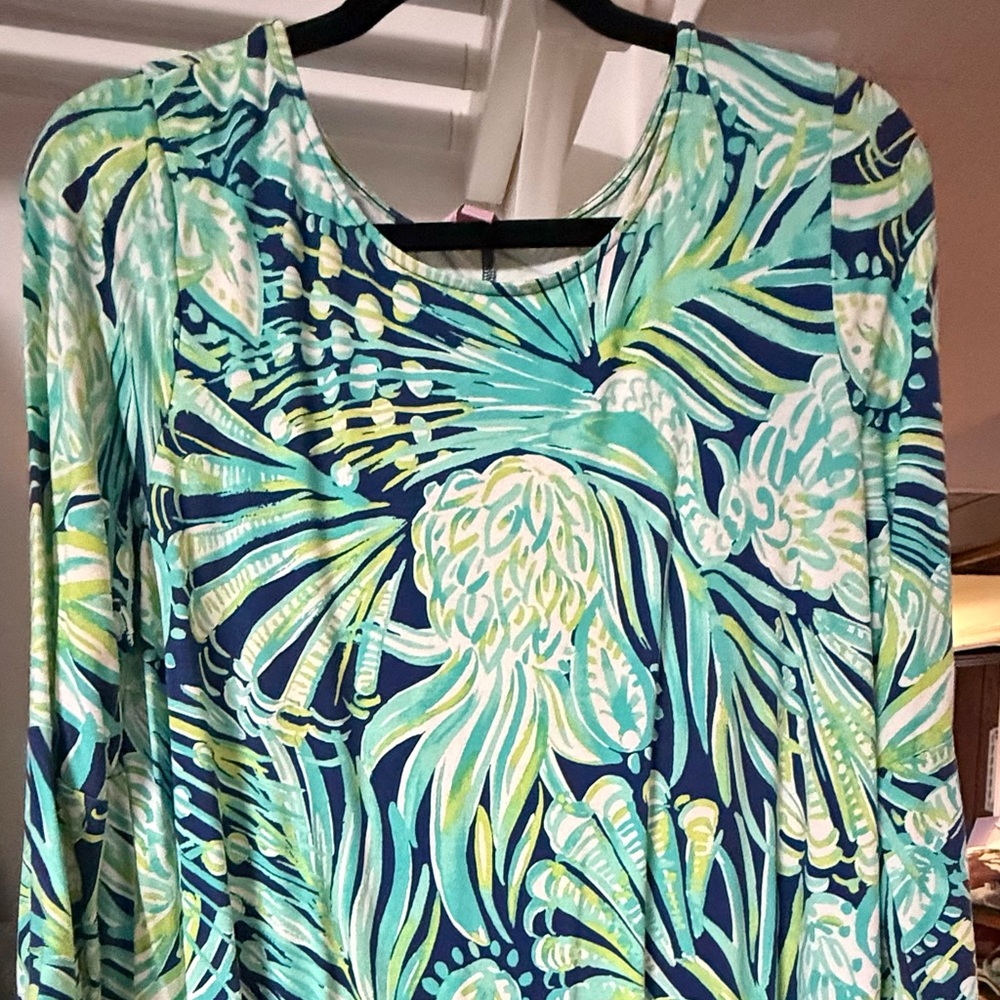Tropical Print Long Sleeve Top